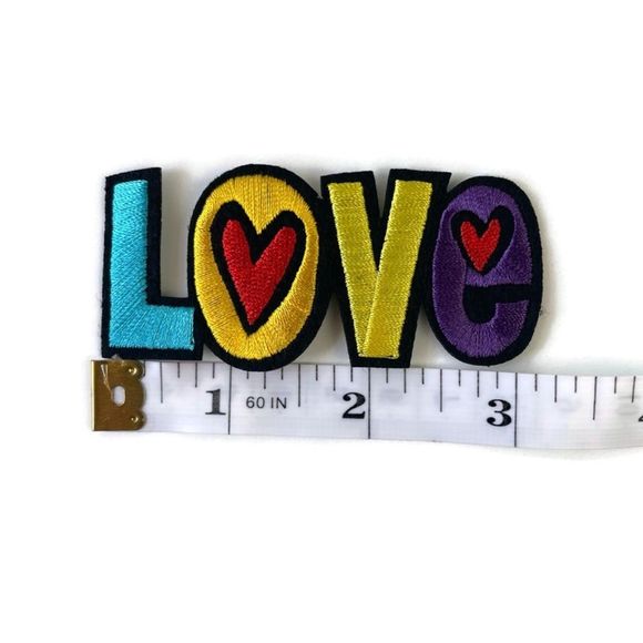 LOVE Colorful Text Embroidered Patch - Picture 3 of 4